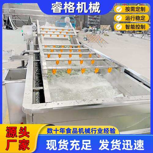 松伞蘑菌菇蘑菇气泡冲浪清洗机蔬菜加工成套设备果蔬清洗机全自动