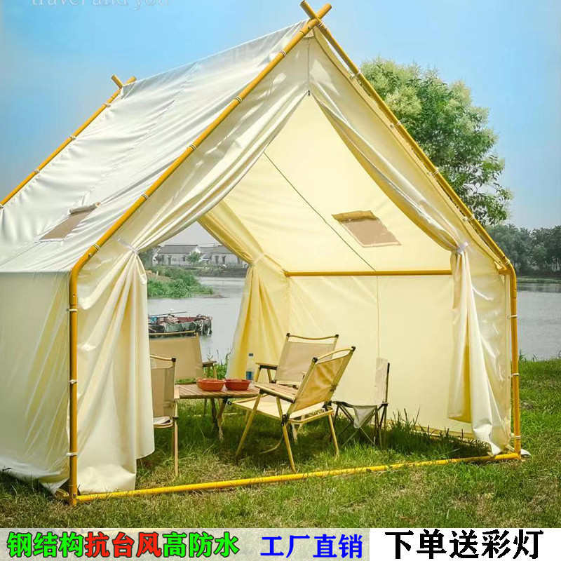 现做网红帐篷三角露台火锅烧烤星空餐饮防雨帐篷帐篷户外露营帐篷