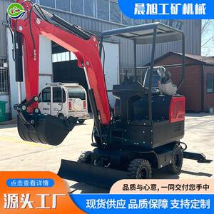 轮式小型挖掘机长臂轮式果园蔬菜农用家用大棚挖掘机多功能挖土机