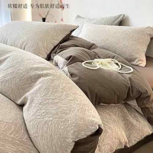 三层纱纯棉被套单件1002025新款简约被罩单人学生宿舍四件套4