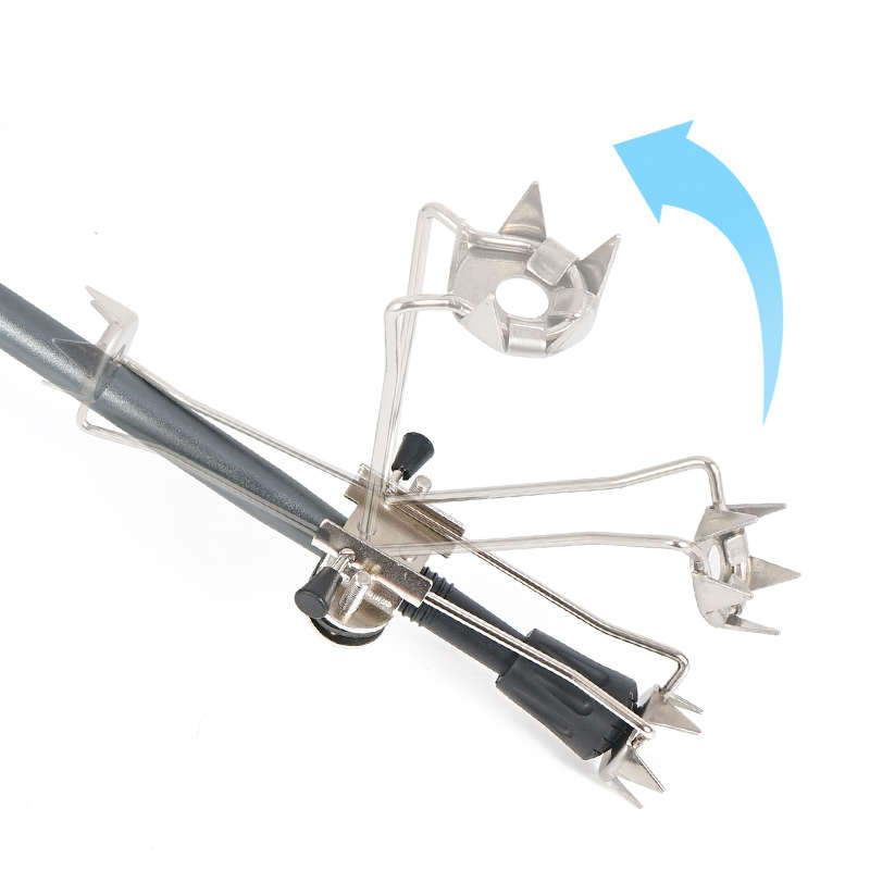 户外不锈钢登山杖冰爪雪地冰面防滑拐杖配件爬山抓地手杖爪防滑套