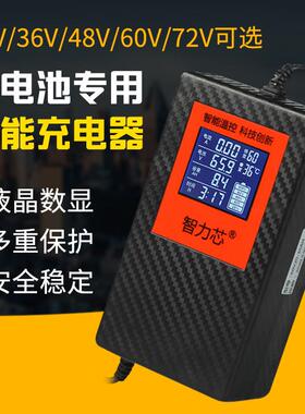 锂电池48V充电器通用电动车滑板车电动工具12V21V25V36V60V72V2a3