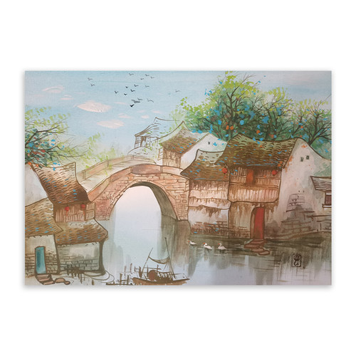 【正版授权】青年艺术家李红珊《夏》江南水乡新中式装饰限量版画