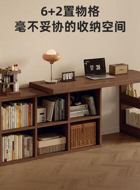 实木转角书桌书柜一体桌子办公家用卧室学生梳妆台l型拐角电脑桌
