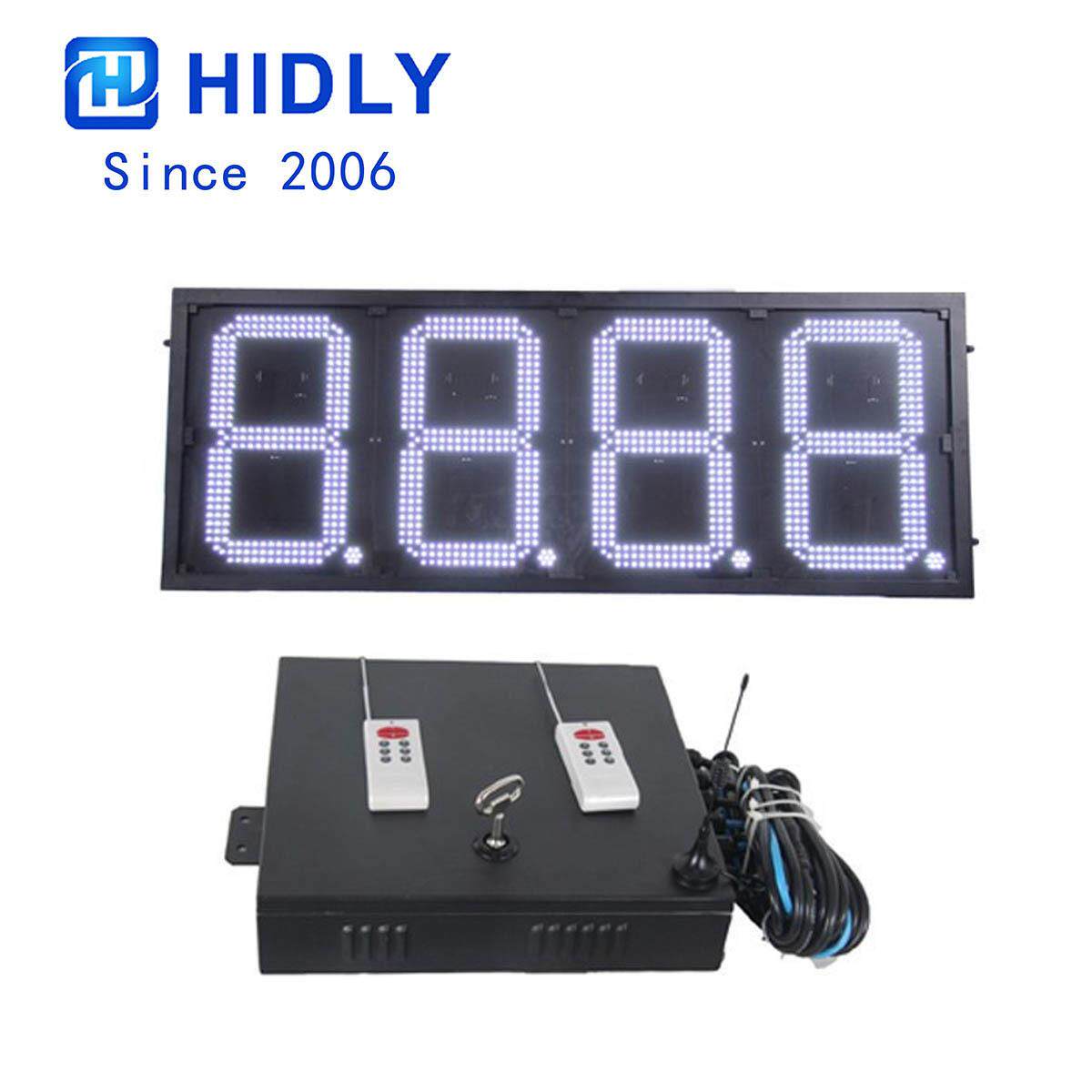 户外防水加油站显示屏20寸双面白色数字油价屏广告牌