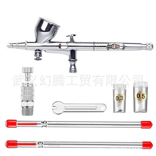 180T喷笔0.2/0.3/0.5mm三口径达模型美术喷涂上色双动带快接