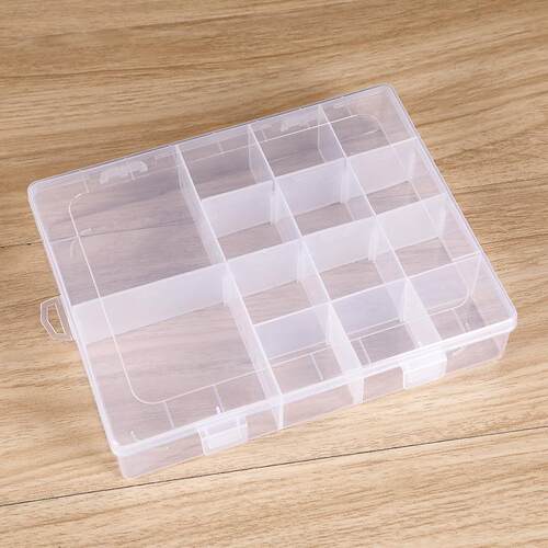 14格可拆透明塑料咕卡收纳盒首饰品展示盒电子元件渔具零件包装盒