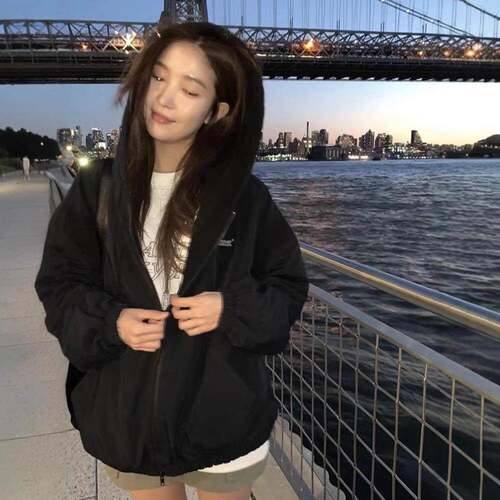 【现货】韩国the barnnet两面穿连帽摇粒绒外套女高级感秋冬外穿