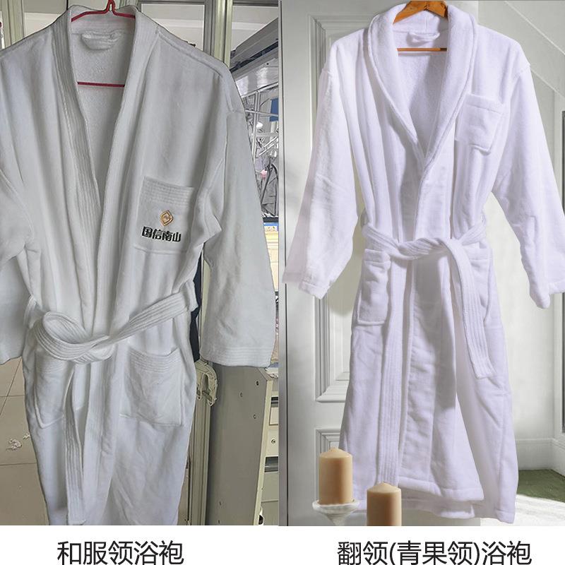 白五星gryp级酒店浴厚袍割绒柔软款色全棉毛巾料睡民袍纯棉宿浴衣