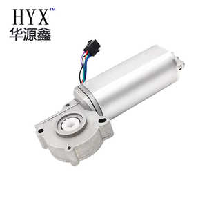 现批直流减速马达 24V永磁有刷45扁平齿轮箱体带煞车升降桌腿电机