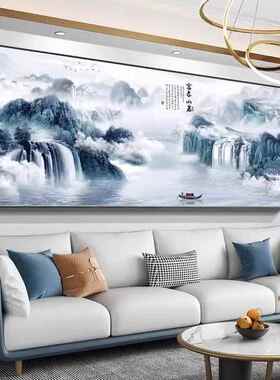 富春山图十字67TK5SaB线办公室客厅卧室大幅山绣水绣居画风景手工