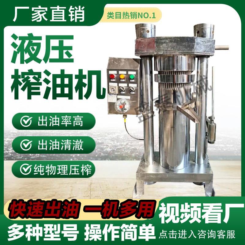 榨油机液压漆籽芝麻油莎豆杏仁商用碧根果椰蓉核桃胡麻立式香油机