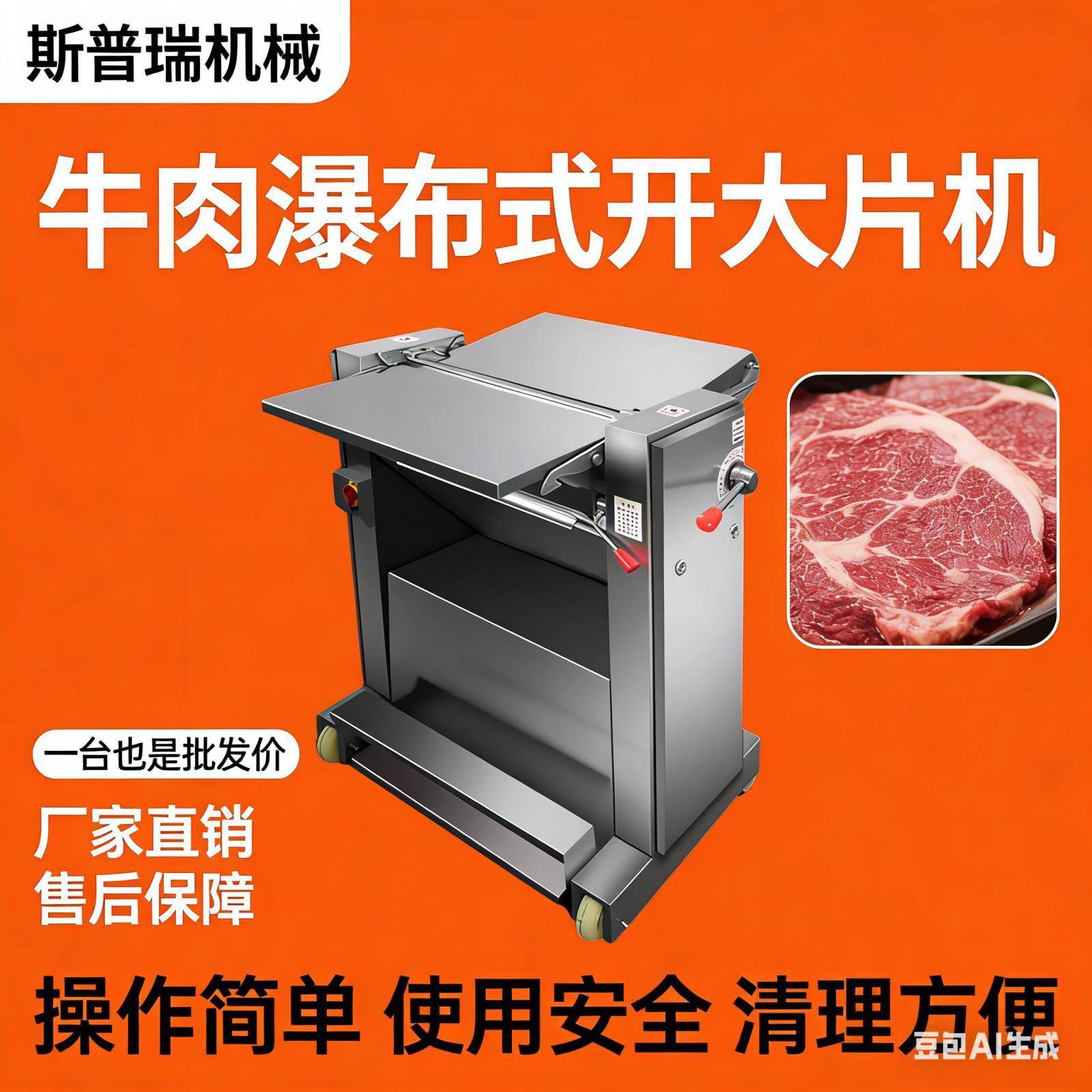 连续式不锈钢大片牛肉机设牛肉切片机开片商用304猪肉开片机肉类