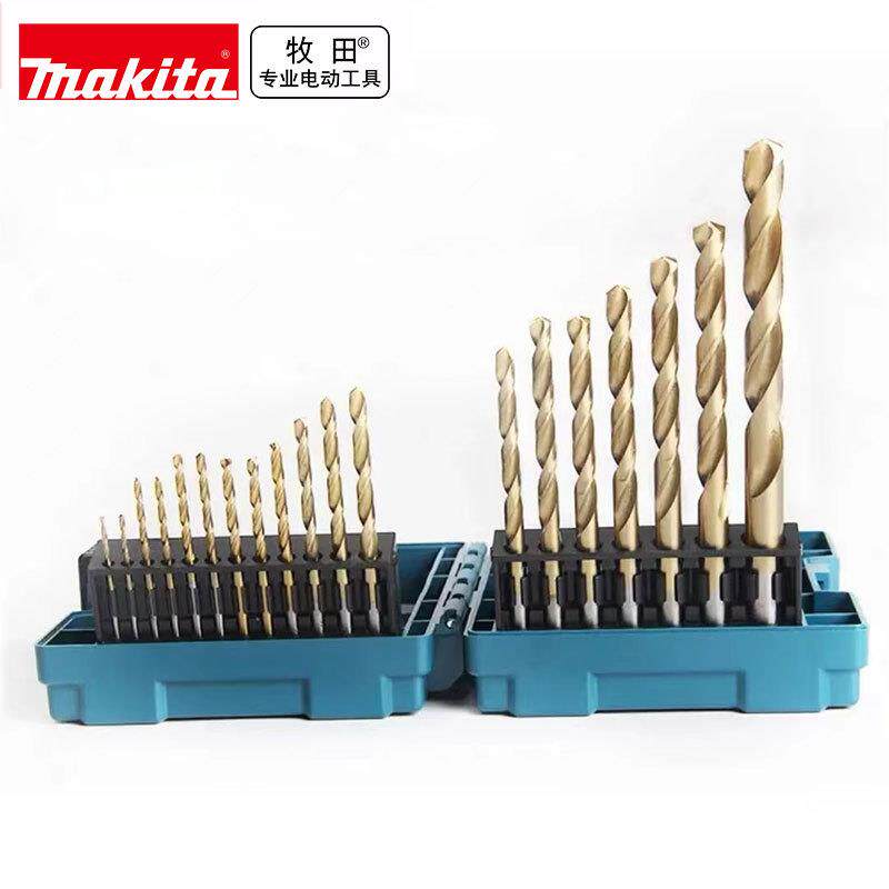 牧田19支高速钢钢镀装钛FNS麻花钻套D-26757多功能家用打孔不锈钻