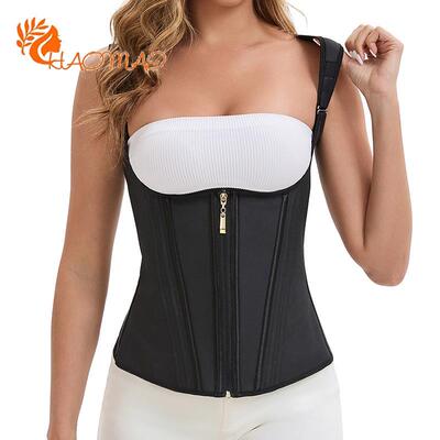 Steel reinforced latex shapewear with zipper, tight