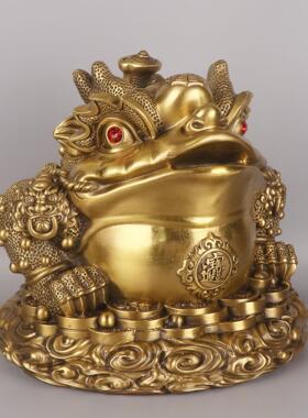 铜金蟾摆件三脚蟾蜍铜工艺品摆件创意家居如意蟾