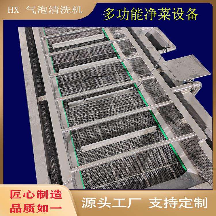 全自动果蔬清洗机洗菜机大型商用气泡水果蔬菜去农残流水线一体机
