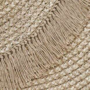 加厚特厚手工纯黄麻地毯圆形流苏穗客厅地毯茶几田园房间书房地垫