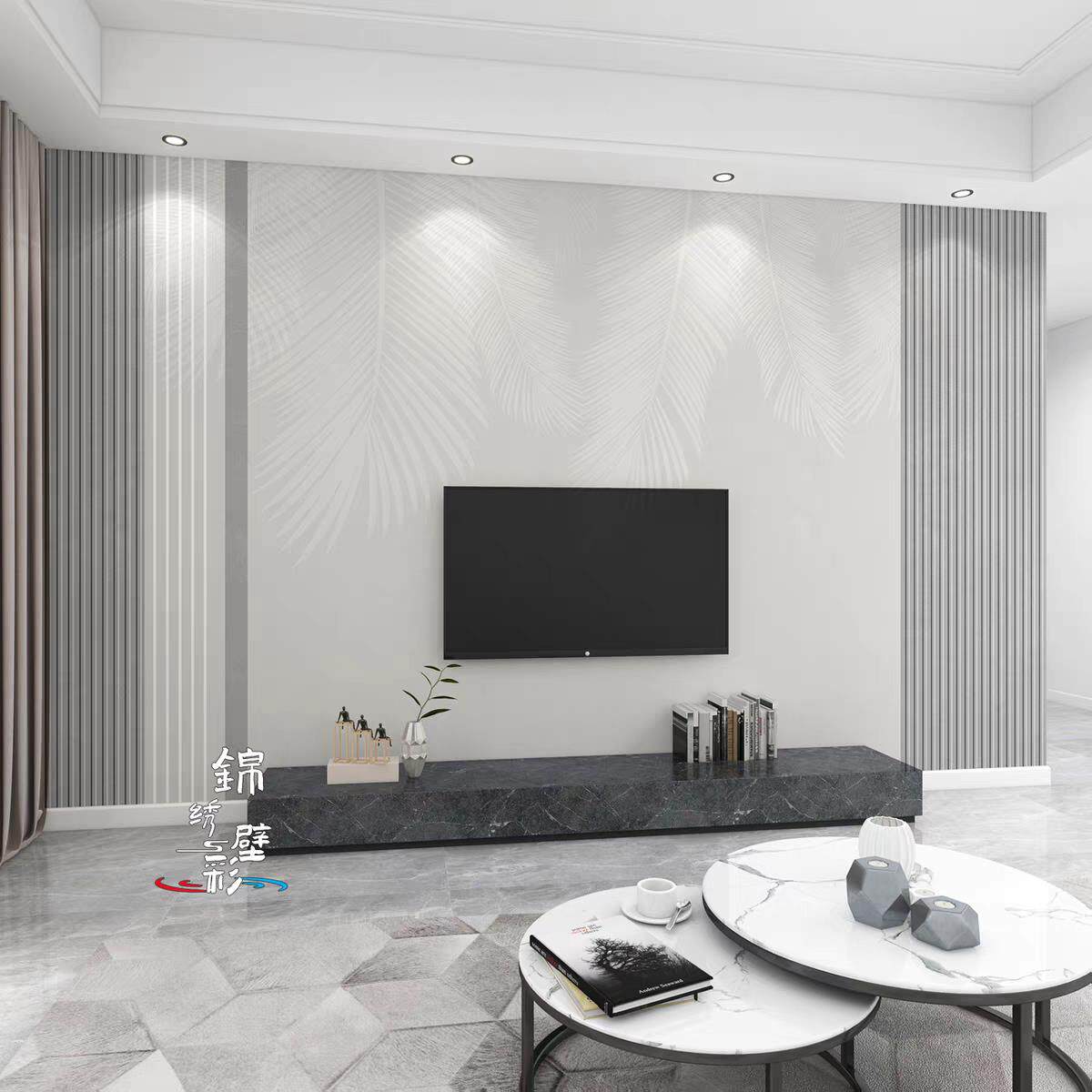 定制壁画现代简约电视背景墙壁纸3D立体壁布客厅墙纸北欧影视墙布