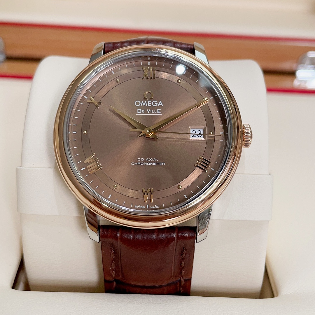 [9.8新]欧米茄碟飞手表男款金圈自动机械腕表424.23.40.20.13.001