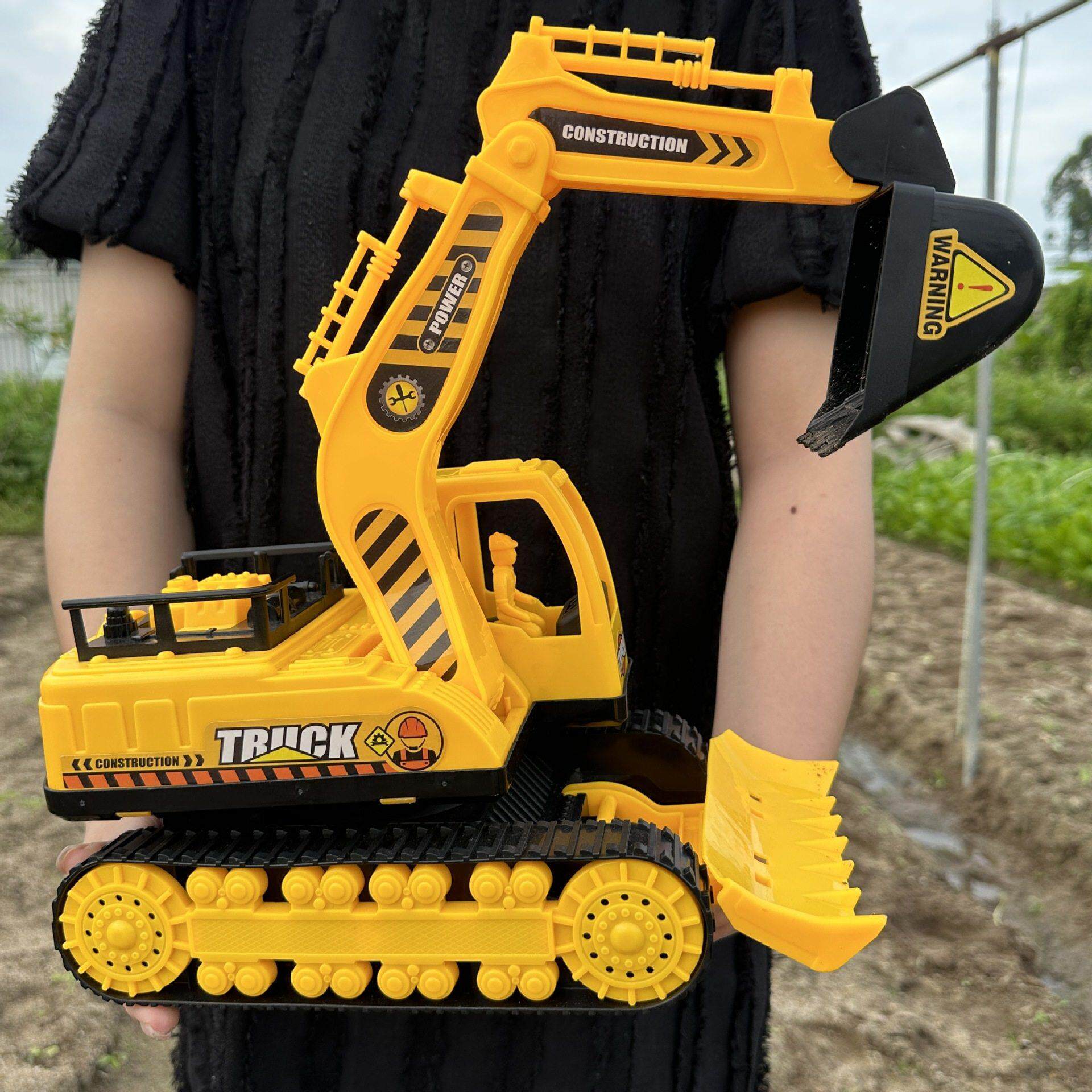 儿童挖掘机玩沙玩具惯性工程车大号模型玩具车挖土机挖机幼儿园