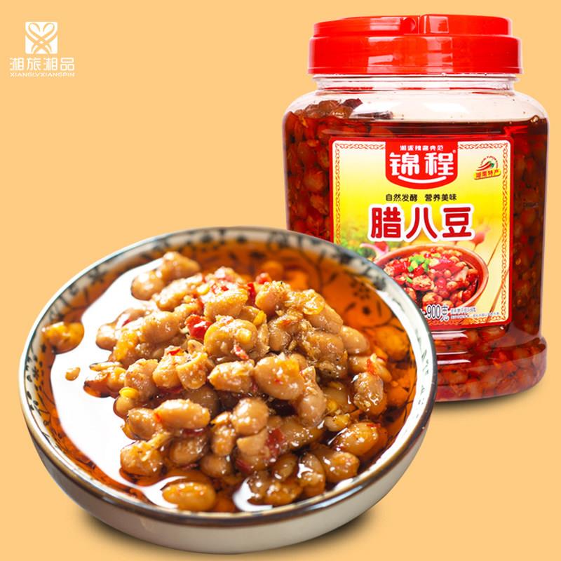 湖南腊八豆香辣口味 锦程农家风味豆豉 黄豆瓣酱下饭菜 大瓶装