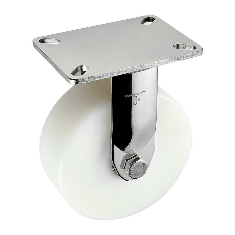 超重型304不锈钢脚轮4/5/6/8/10/12寸抗冲击实心MC尼龙万向脚轮