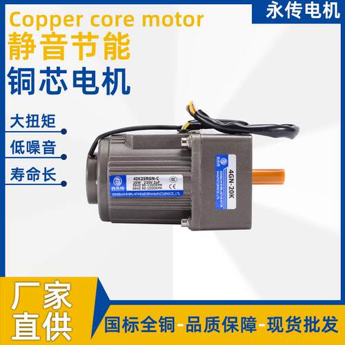 永传4IK25RGN-C调速电机 25W硬齿轮微型直流220V可调变速电机马达