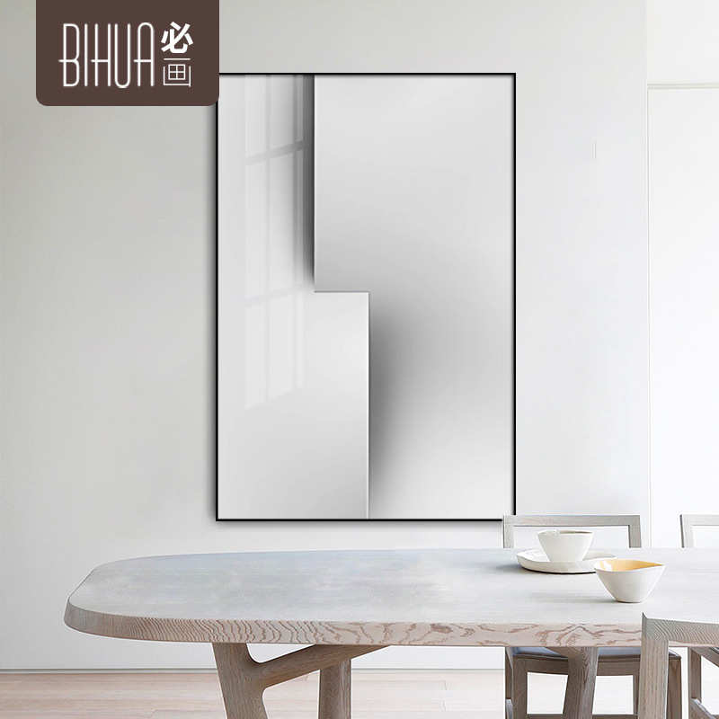黑白工业风客厅装饰画大尺寸 抽象画沙发背景墙落地画玄关晶瓷画图片