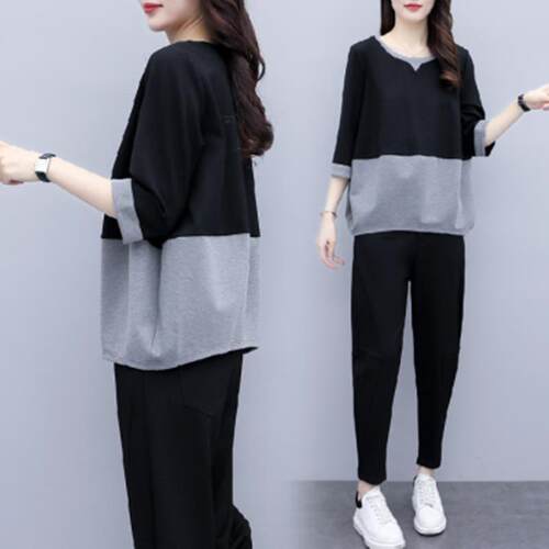 Two piece set of slim pants for women
