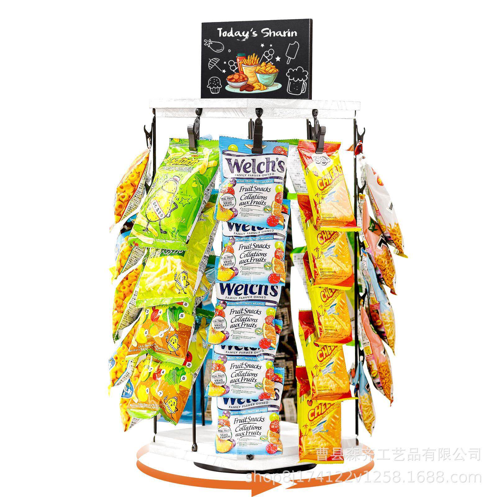 现货木制糖果展示架可旋转式零食收纳展示架糖果收纳架木制零食架