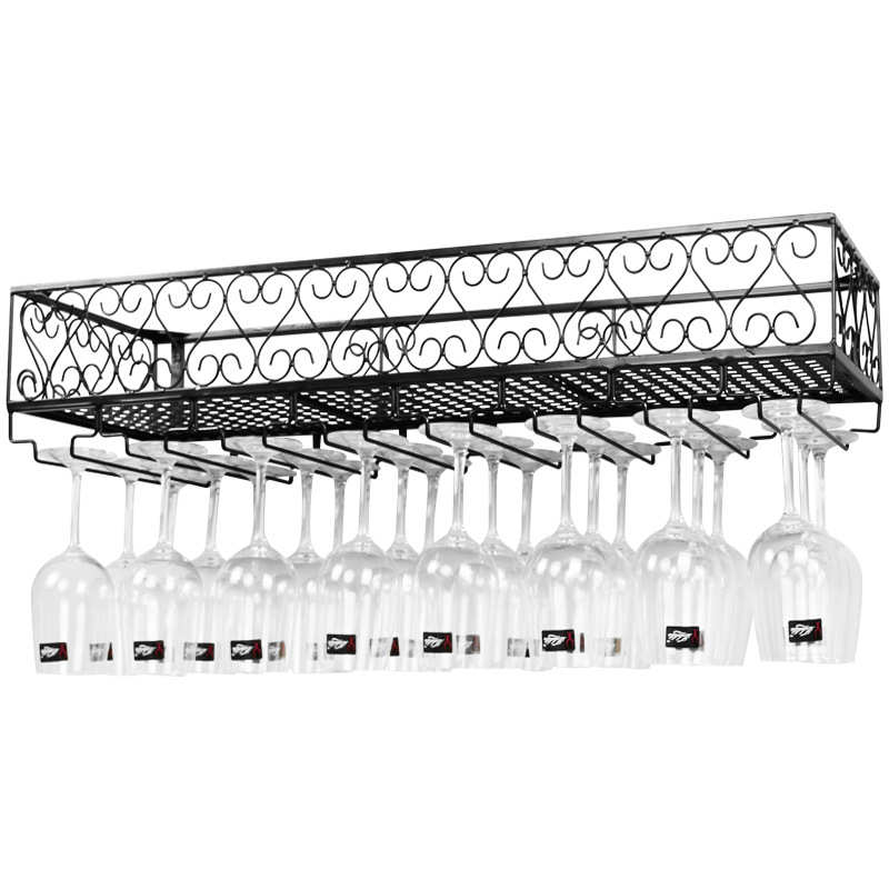 壁挂式酒架挂墙置物架葡萄酒架收纳架高脚杯架红酒杯架铁艺红酒架