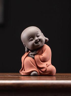新中式小沙弥摆件禅意小和尚创意办公室客厅酒柜工艺礼品摆饰家居