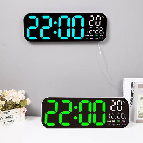 LYT19.5寸LED挂钟简约多功电能子挂钟大数屏字客厅钟摇控钟表GH90