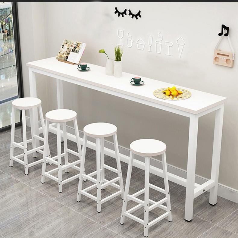 吧台桌子奶茶店高脚桌椅组合窄桌子靠墙长条桌简约早餐桌子酒吧桌