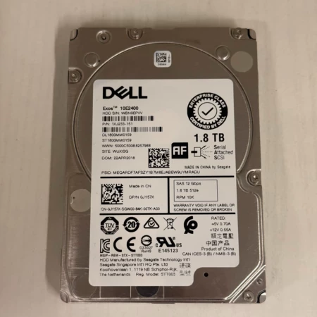 Dell 0JY57X 1.8TB 10K 12Gb SAS HDD