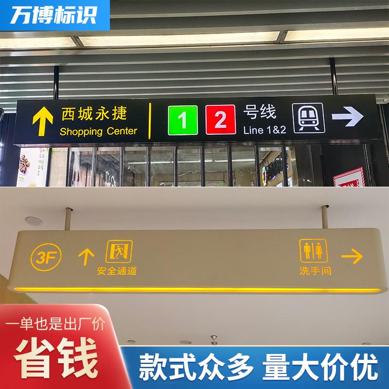 地场悬挂式吊牌灯箱下车库铁商站出284入口双面发光吊顶灯箱地指