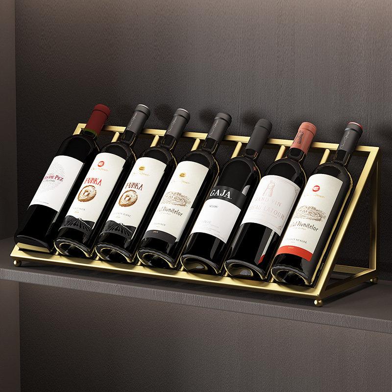 高端红架家用桌面斜酒放件酒架子创意葡萄酒瓶柜摆餐厅酒柜展099