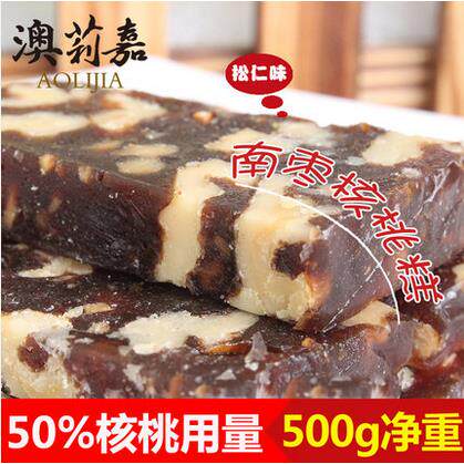 澳莉嘉松仁南枣核桃糕上海零食特产糖果休闲 食品点心老香斋