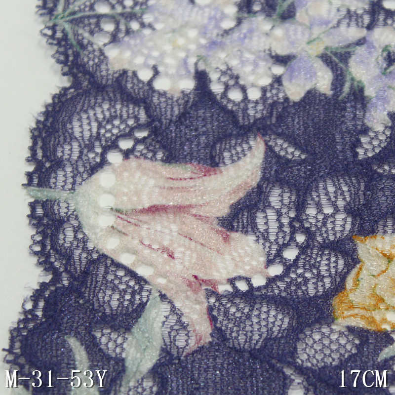 画风法式服装17cm隆经编色蕾丝油花边辅料印花两蕾丝弹力唐家 纺