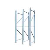 货架立柱腿白色金属配件轻型中型钢铁架子拆装 零部件货架网片侧网