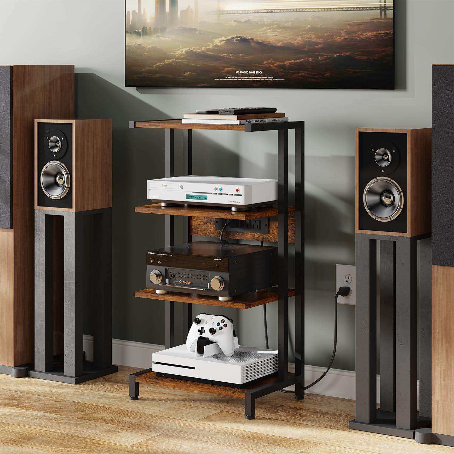 四层游戏机架功放机置物架影音柜子电视顶盒路由器音响音频收纳架