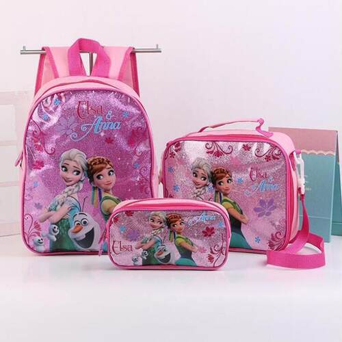 princess children backpack lunch Elsa bag pencil cartoon ca