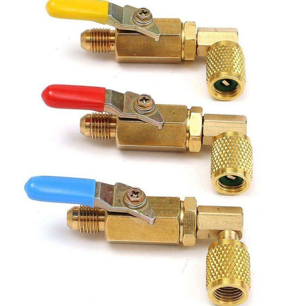 R410AR134AR12汽车空调制冷转换球阀加液接头 外M1/4SAE - 内1/4