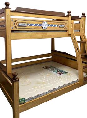 SLAAB635橡木实木子母床上下床双层床家用上下铺床全实木儿童高低