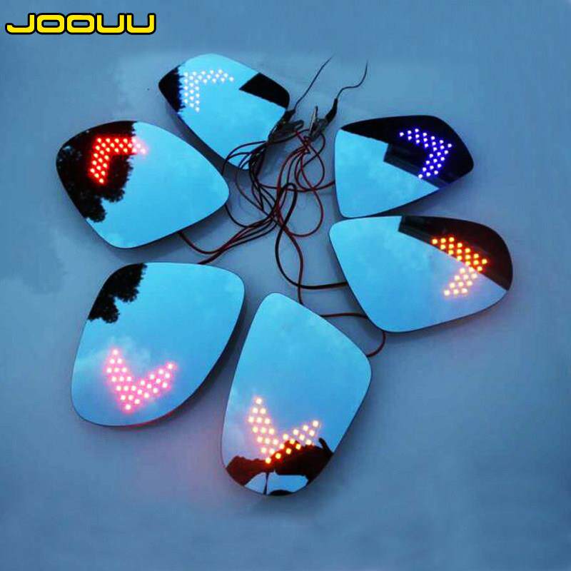 大视野蓝镜带LED方向灯 防眩目后照镜片改装电加热后视镜片防眩光