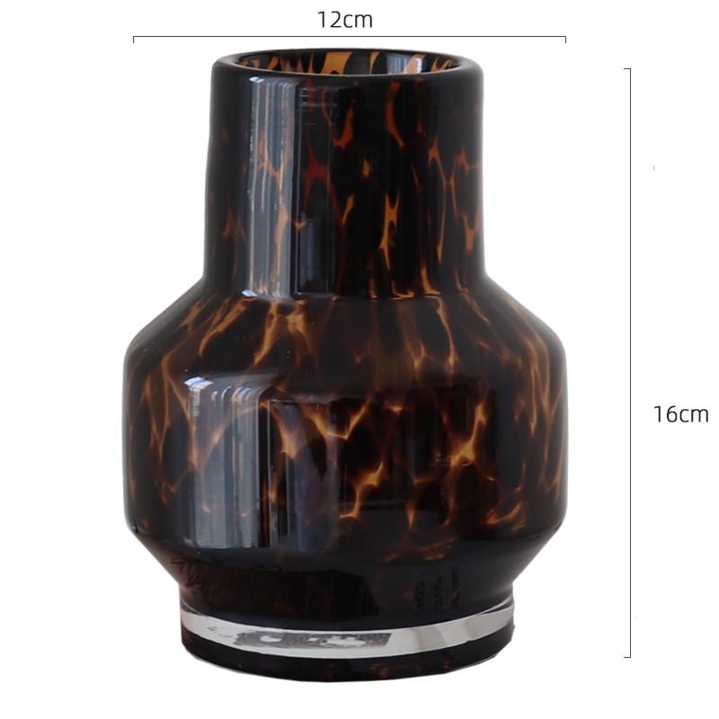 花瓶台面桌面装饰琥珀色摆件玻璃瓶玻璃茶色复古古风中