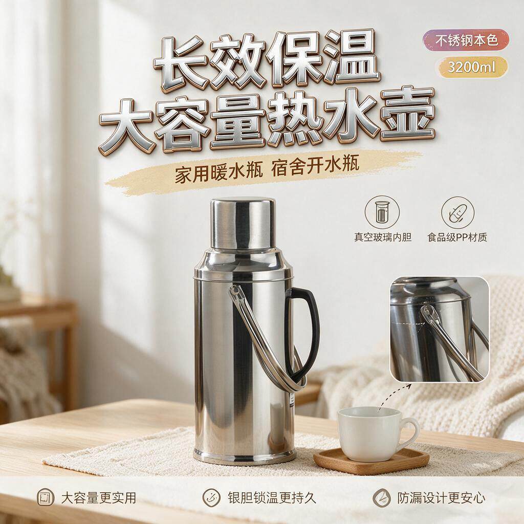 热水瓶式保温壶不锈钢家用开水壶瓶大容量暖壶暖瓶暖水壶宿舍水壶