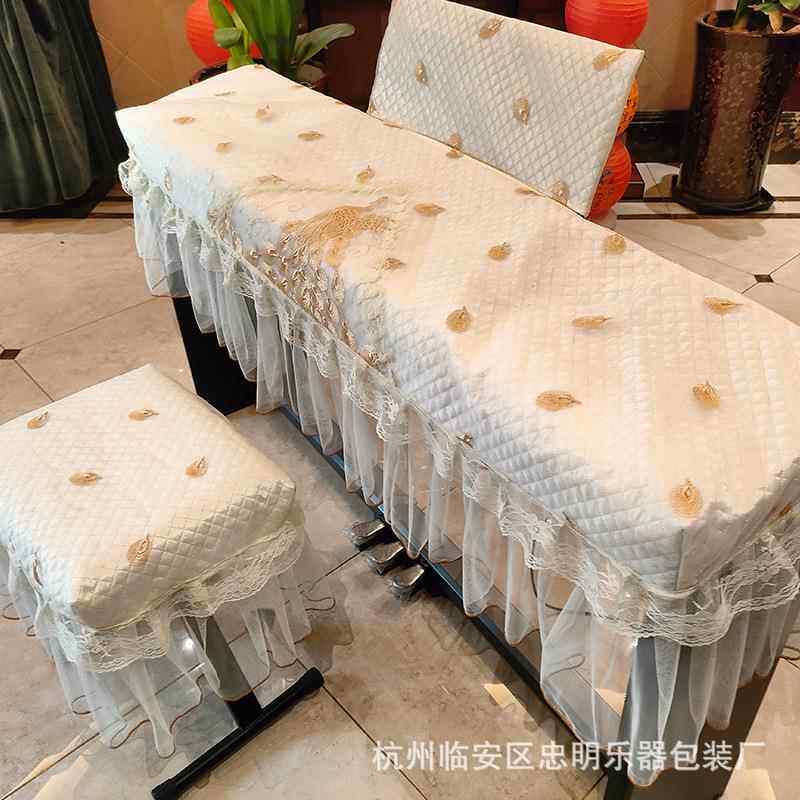销琴售白色罩蕾尘丝清新电钢简约琴布套盖布琴披无品牌/钢琴防罩