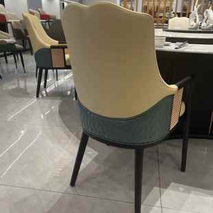 带扶手木餐实椅意式 家2036用木椅子高酒端接待处售楼处民实宿店靠